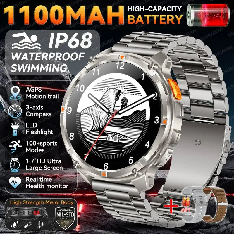 2026 New T-Rex3 Ultra 1100mAh Super Capacity Battery Adult Men Smart Watch 1.7" Large Screen Call 5ATM Waterproof Sports Watches Smart_Life_Tech