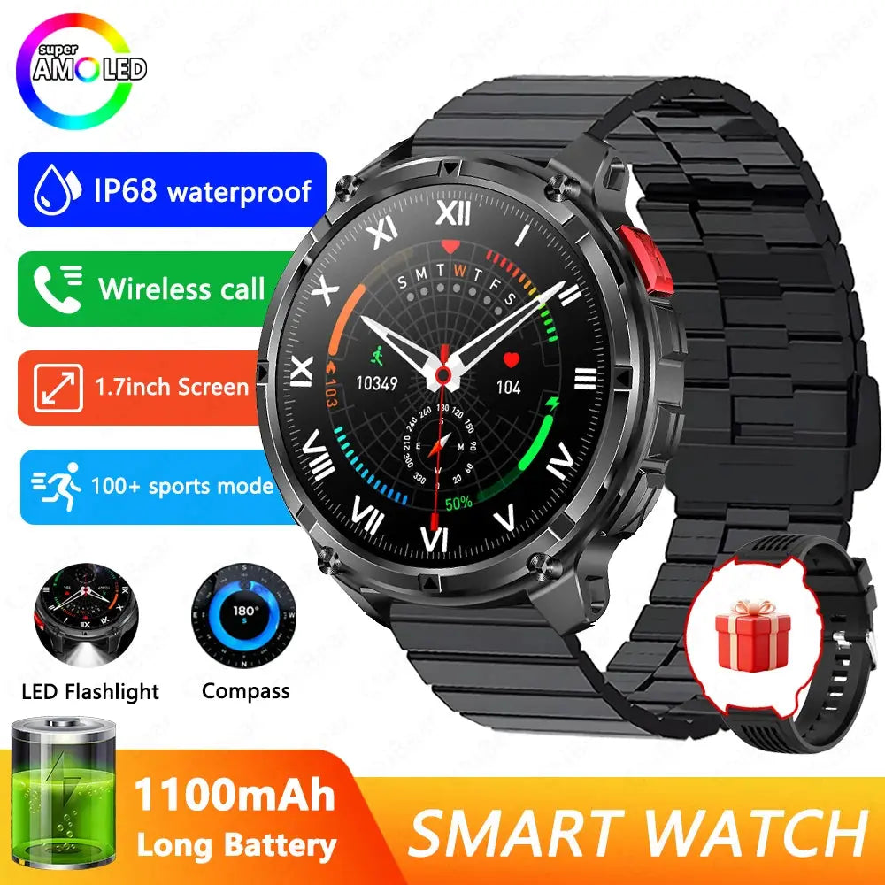 2026 New Military T-Rex3 Ultra 1100mAh Battery Smart Watch 5 ATM Waterproof Compass GPS Sports tracker Outdoors Smartwatches Smart_Life_Tech
