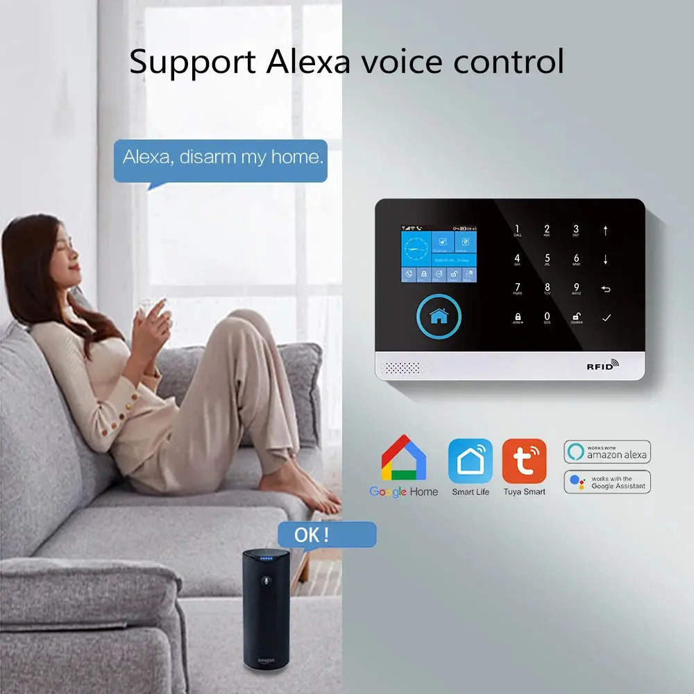TAIBOAN PG103 2.4 inch Screen 4G WIFI GSM Home Bulgar Security System for Home 433MHz APP Control RFID Card with PIR Motion Smart_Life_Tech