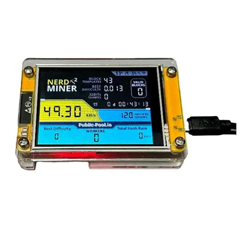 Brand New Nerdminer V3 2.8-Inch BTC Solo Lottery Nerd Miner Crypto Bitcoin Miner Solo Mining Machine SmartLifeTech