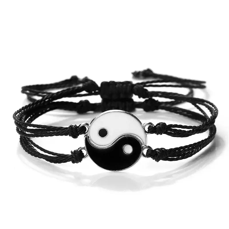 2Pcs/set Dragon Tai Chi Gossip Braided Bracelet for Women Men Best Friends Adjustable Yin Yang Bracelets Fashion Couple Jewelry Smart_Life_Tech