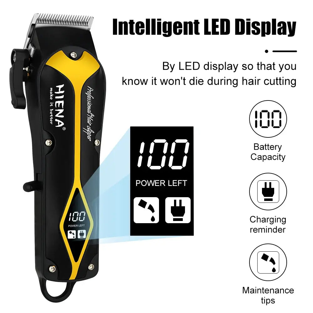hiena Electric Hair Clipper Hair Cut Maching Wireless Trimmer men Professional Clipper Machine Rechargeable Hair Cut Smart_Life_Tech