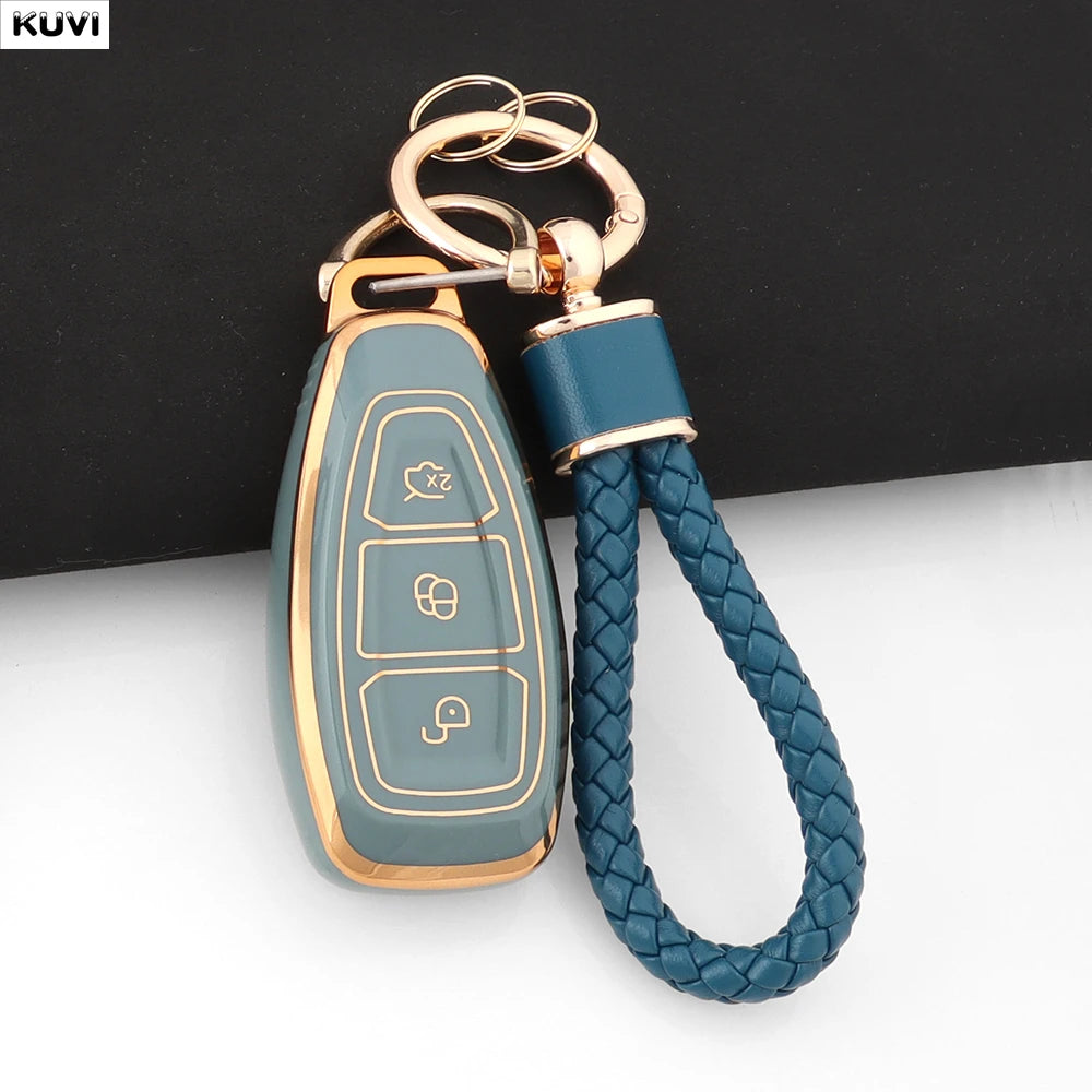 New TPU Car Smart Key Case Cover Shell For Ford Focus 3 4 ST Mondeo MK3 MK4 Fiesta Fusion Kuga Ecosport Protect Fob Accessories