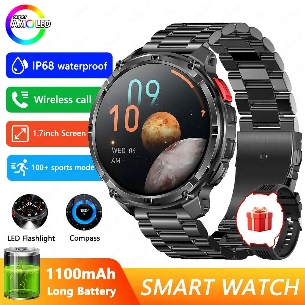 2026 New Military T-Rex3 Ultra 1100mAh Battery Smart Watch 5 ATM Waterproof Compass GPS Sports tracker Outdoors Smartwatches Smart_Life_Tech