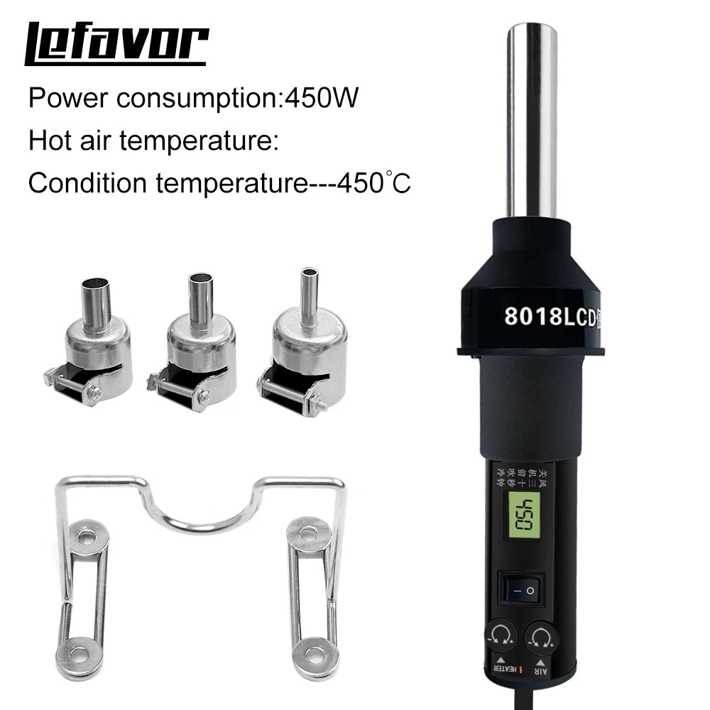 220V LCD digital Heat gun Hot Air Gun Desoldering Soldering solder Station Adjustable IC SMD BGA SAIKE GJ-8018LCD