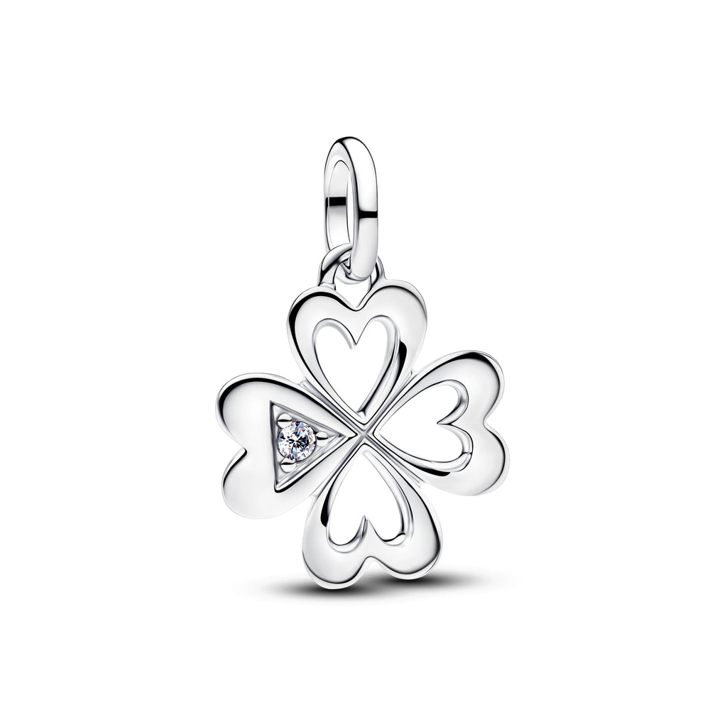 2026 New 925 Sterling Silver Four Leaf Clover Flower Dog Heart Pendant Bead fit DIY Women's Bracelets Necklaces Jewelry Gifts