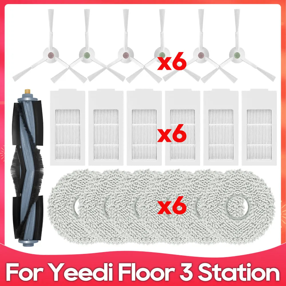 Compatible For ( Yeedi Floor 3 Station ) Robot Vacuum Cleaner Spare Parts Accessories Main Side Brush Mop Rag Cloth