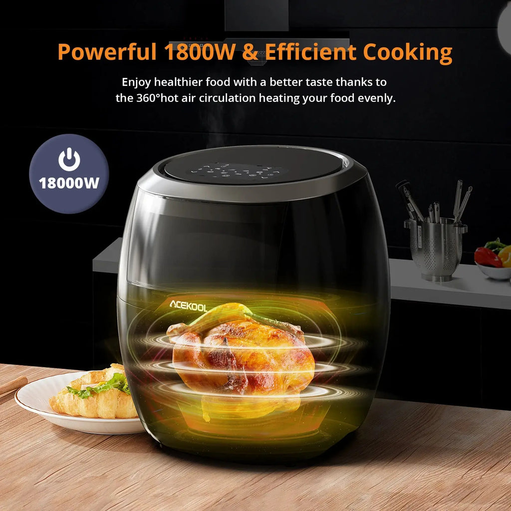 Air Fryer Oven Digital Large 7.7L Rapid Air Circulation,Air Fryers With Touch Screen Viewable Window Dishwasher Safe Accessories Smart_Life_Tech