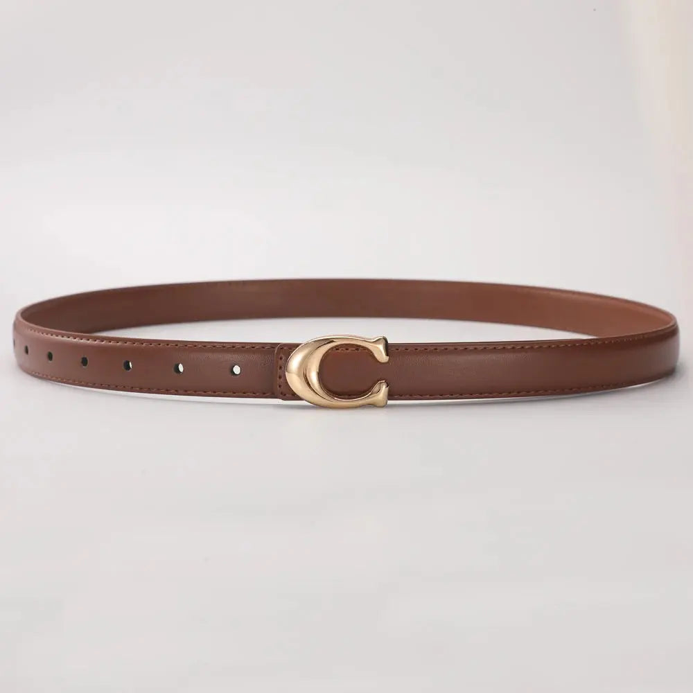 High-quality Women's Fashionable Belt C-shaped Buckle Smooth Buckle Temperament Double-sided Gift For Mother Using Belt Smart_Life_Tech