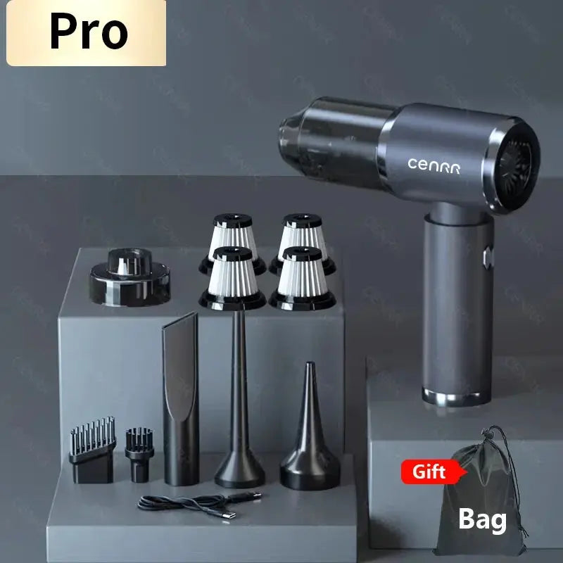 CENRR 140000PA Car Vacuum Cleaner Mini Powerful Handheld  Wireless Cleaner Strong Suction for Blower Home Appliance Smart_Life_Tech