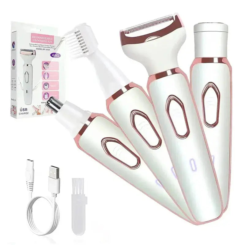 4 in 1 Electric Epilator Bikini Eyebrow Nose Women Lady Facial Hair Removal Trimmer Face Body Painless Female Shaver Depilator Smart_Life_Tech