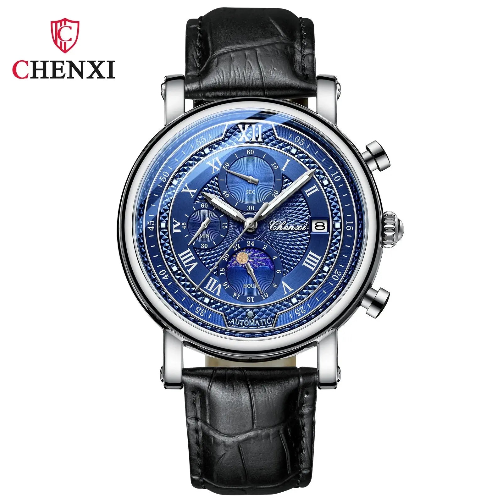 Chenxi 976 Leather Chronograph Date Men's Phase Of The Moon Timing Business Luminous Quartz Watch Relojes para hombres Smart_Life_Tech
