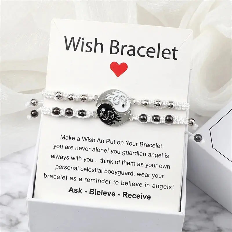 2Pcs/set Dragon Tai Chi Gossip Braided Bracelet for Women Men Best Friends Adjustable Yin Yang Bracelets Fashion Couple Jewelry Smart_Life_Tech