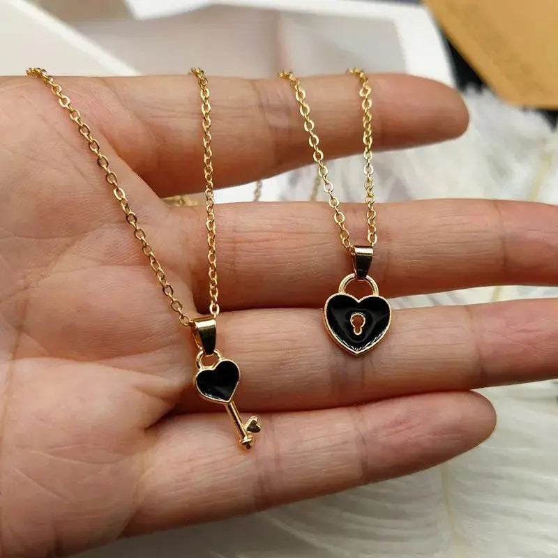 2PCS Luminous Hexagonal Column Couple Magnetic Necklace for Women Romantic Natural Stone Geometric Pendant Astronaut Necklace Smart_Life_Tech