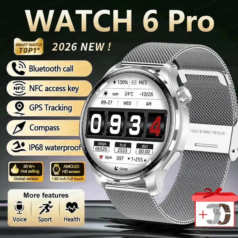 2026 New GPS SmartWatch BluetoothCall IP68 Waterproof AMOLED Screen Custom AOD Watch Face Sport Smartwatch Men Women Android iOS Smart_Life_Tech