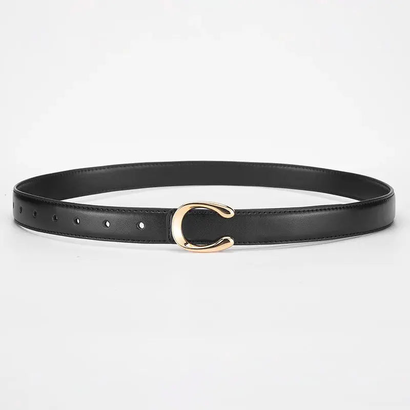 High-quality Women's Fashionable Belt C-shaped Buckle Smooth Buckle Temperament Double-sided Gift For Mother Using Belt Smart_Life_Tech