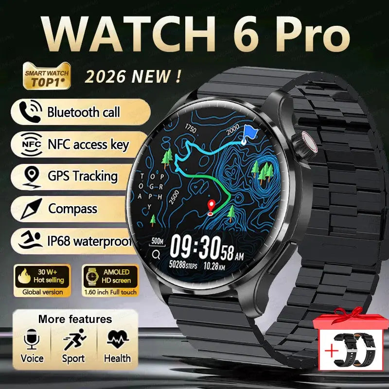 2026 New GPS SmartWatch BluetoothCall IP68 Waterproof AMOLED Screen Custom AOD Watch Face Sport Smartwatch Men Women Android iOS Smart_Life_Tech
