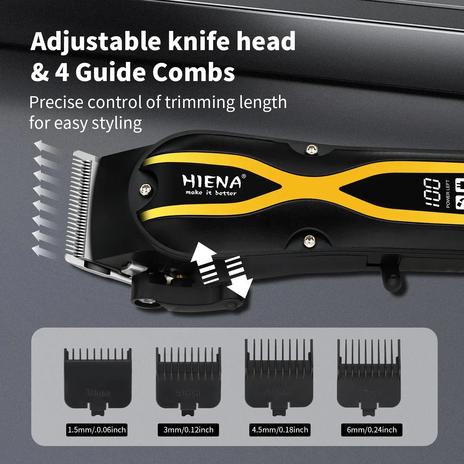 hiena Electric Hair Clipper Hair Cut Maching Wireless Trimmer men Professional Clipper Machine Rechargeable Hair Cut Smart_Life_Tech