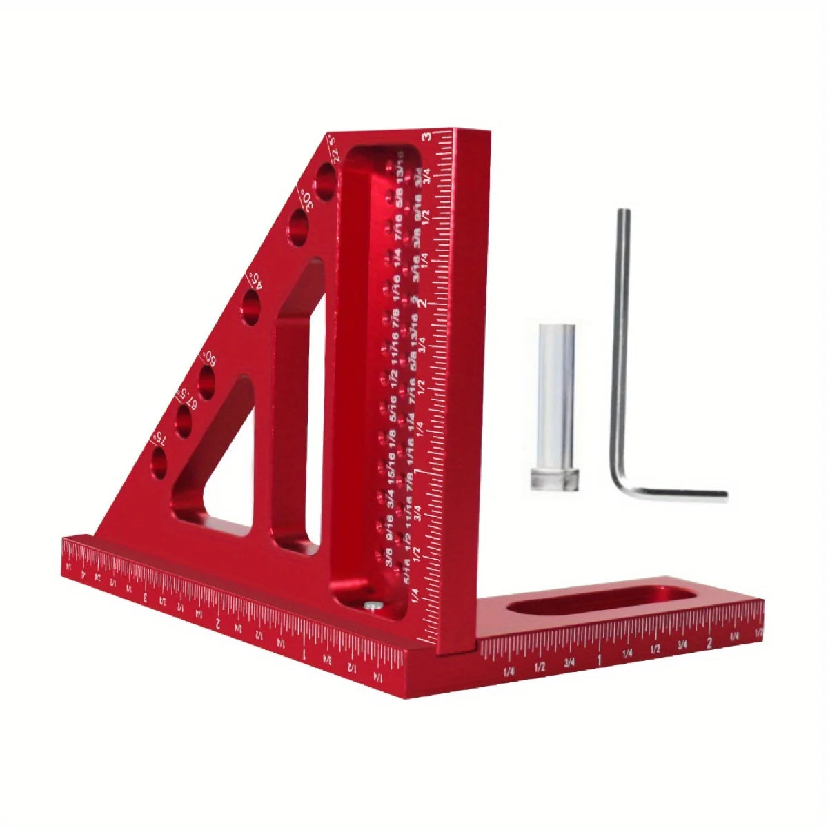 Woodworking Square Protractor Aluminum Alloy Angler Scriber Woodworking Square With Dowel Pins Miter Triangular Ruler