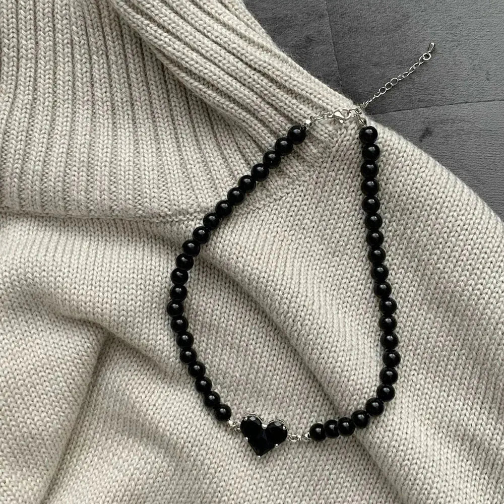 Vintage Zircon Crystal Heart Pendant Geometric Baroque Transparent Crystal Chain Necklace for Women Choker Party Jewelry N478 Smart_Life_Tech