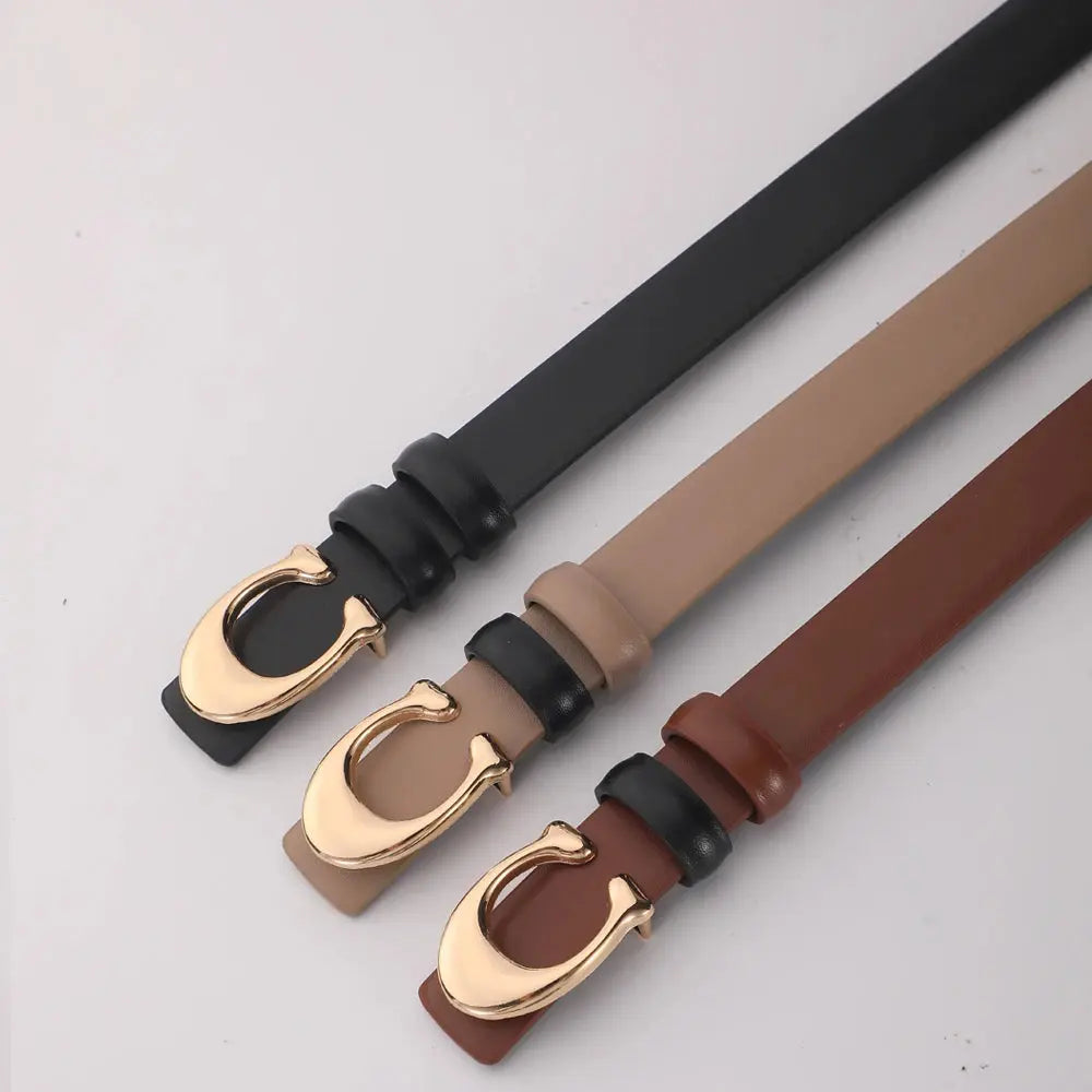 High-quality Women's Fashionable Belt C-shaped Buckle Smooth Buckle Temperament Double-sided Gift For Mother Using Belt Smart_Life_Tech