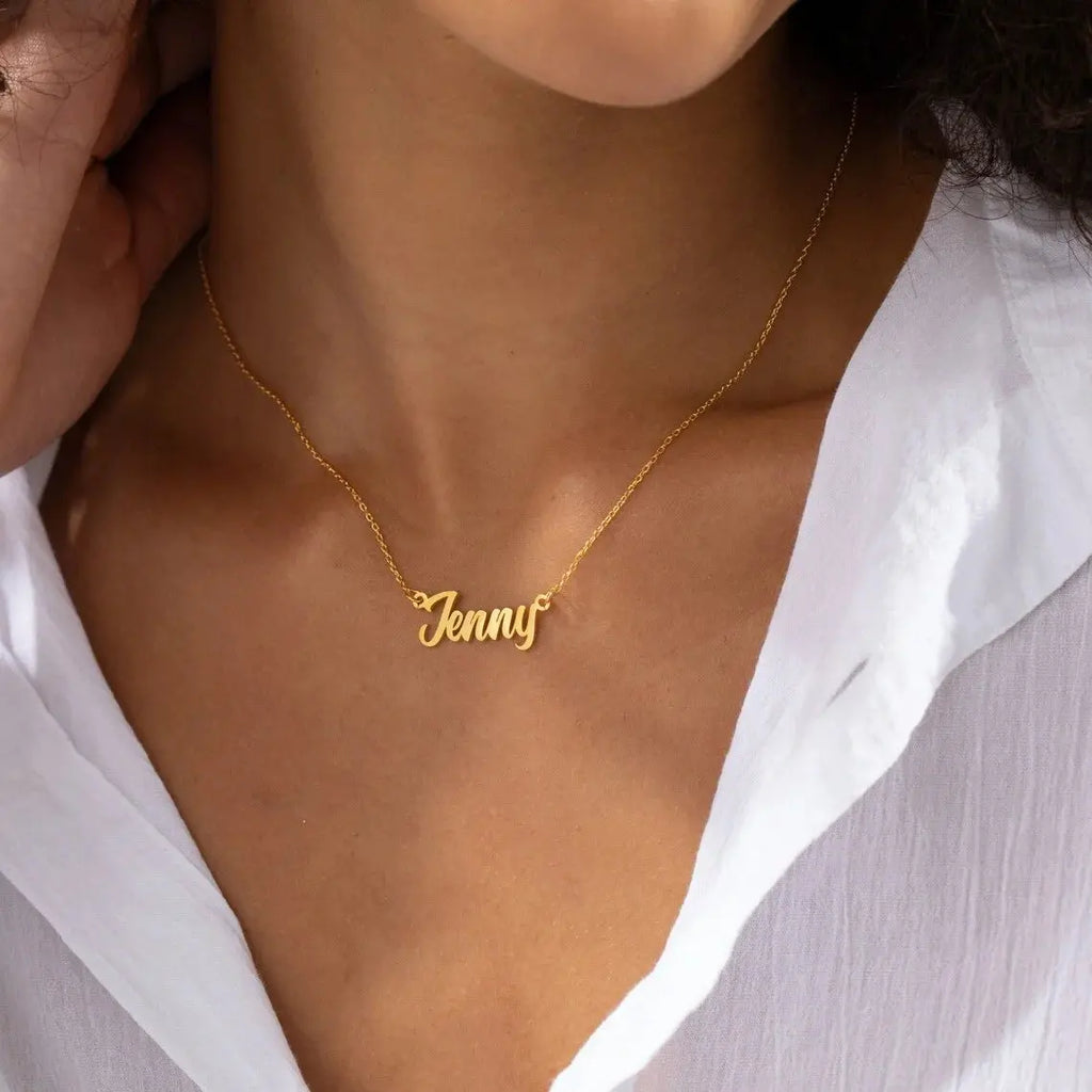 Custom Name Necklace for Women Personalised Cursive Letter Pendant Stainless Steel Jewelry Men Chain Choker Collar Personalizado Smart_Life_Tech