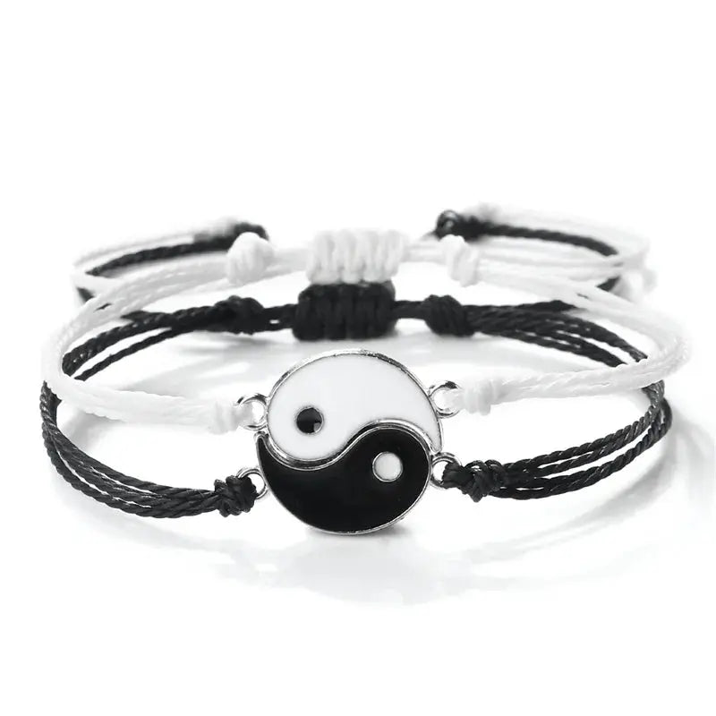2Pcs/set Dragon Tai Chi Gossip Braided Bracelet for Women Men Best Friends Adjustable Yin Yang Bracelets Fashion Couple Jewelry Smart_Life_Tech