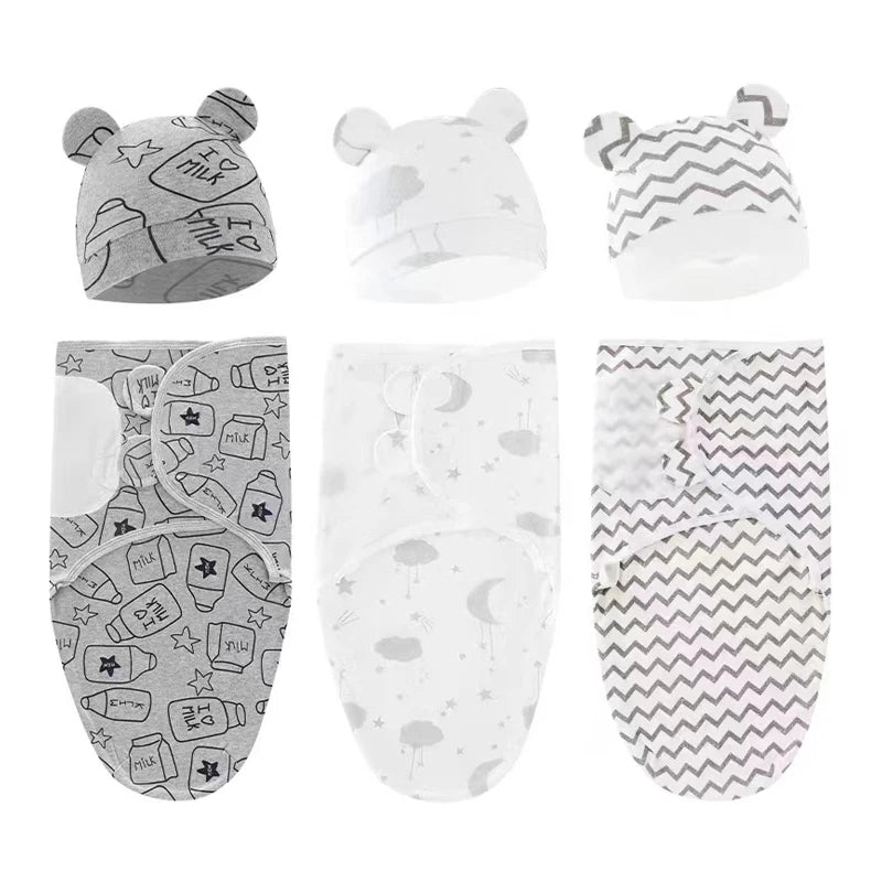 100%Cotton 0-3 Months Newborn Swaddle Sleepsack New Born Baby Swaddling Bedding