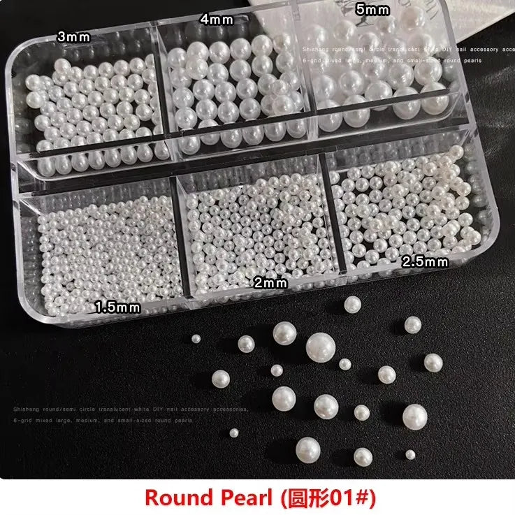 Ribbon Pearl Ball Nail Art Accessories Decorations Tools